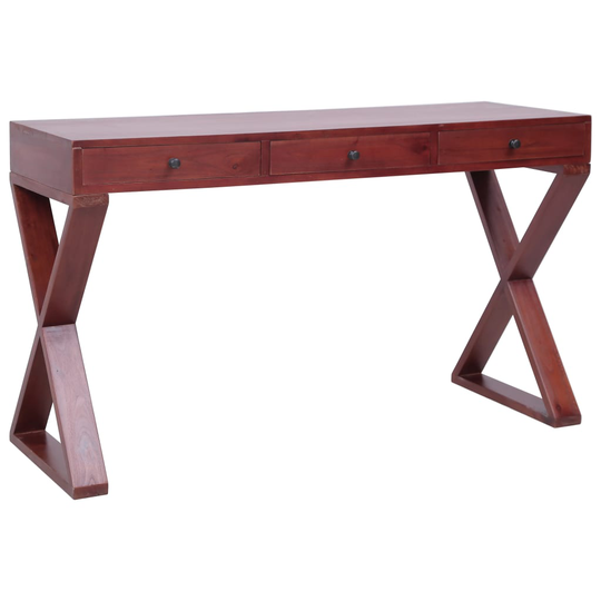 vidaXL Tietokonepöytä ruskea 115x47x77 cm täysi mahonki