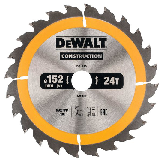 Dewalt DT1930-QZ Pyörösahanterä 152 x 20 mm, 24T
