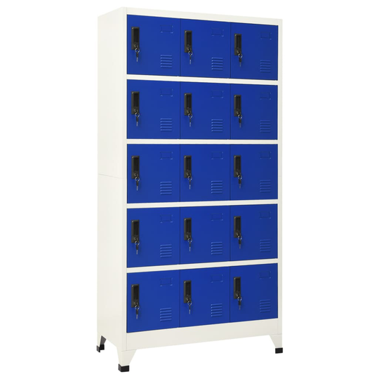 vidaXL Pukukaappi harmaa ja sininen 90x40x180 cm teräs