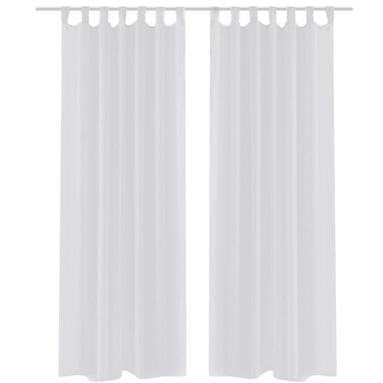 vidaXL Valkoiset Sheer Verhot 140 x 175 cm 2 kpl