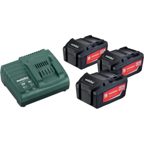Metabo BAS-SET Latauspaketti sis. 3 kpl 4,0 Ah:n akkuja ja laturin