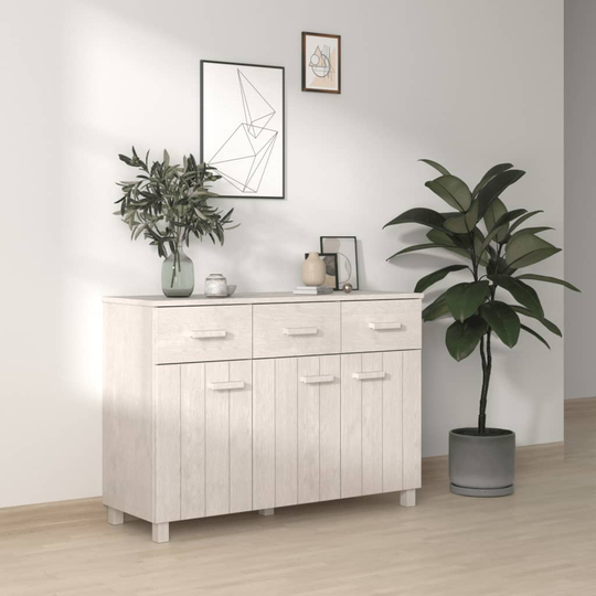 vidaXL Senkki valkoinen 113x40x80 cm täysi mänty