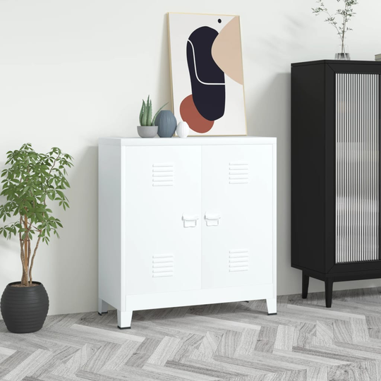vidaXL Teollinen arkistokaappi valkoinen 90x40x100 cm teräs