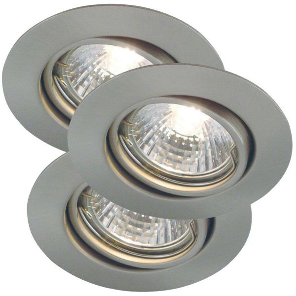 Nordlux TRITON 54540132 LED-kohdevalo 3 kpl, GU10, IP23, 35W Harjattu teräs