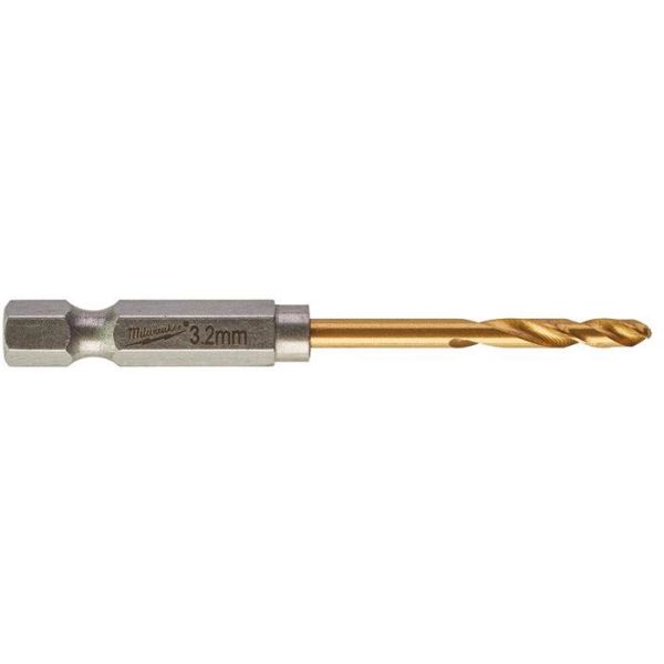 Milwaukee SHOCKWAVE Red Hex HSS-G TIN Metalliporanterä 2 kpl:n pakkaus 3,2 mm