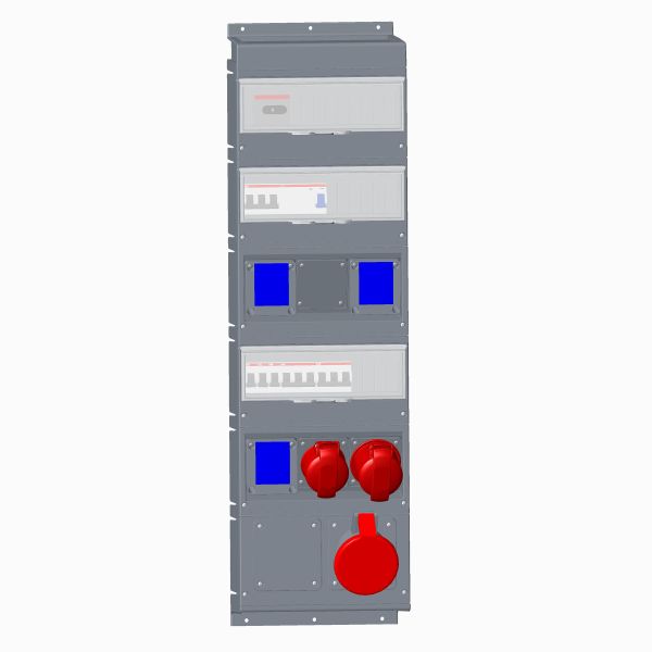 ABB 2CMA101810R1000 Pistorasiakeskus IEC/CEE-pistorasioille 1x463A, 1x432A, 1x416A, 3xSchuckouttag