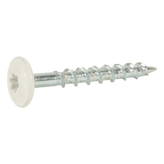 ESSVE 113204 Puuruuvi 6 mm Ø , WAF, valkoinen, FZB, 100 kpl 50 mm