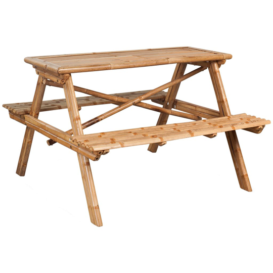 vidaXL Piknikpöytä 115x115x81 cm bambu