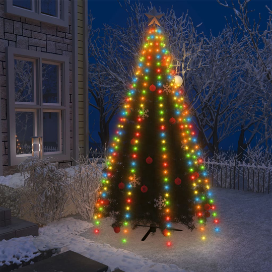vidaXL Joulukuusen valoverkko 250 LED-valoa värikäs 250 cm