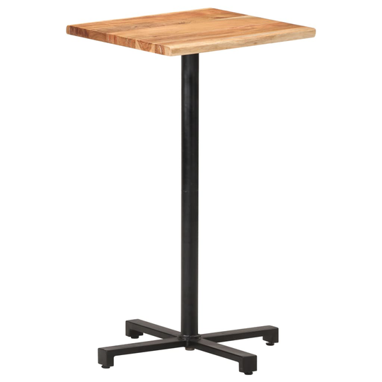 vidaXL Baaripöytä elävät reunat 50x50x110 cm täysi akaasiapuu