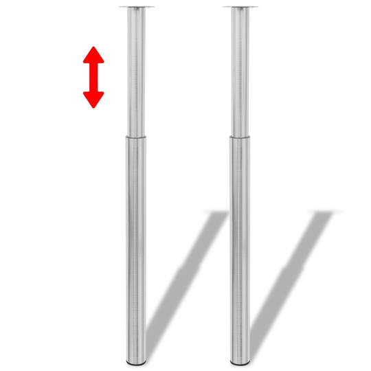 vidaXL 4 Teleskooppista Pöydän Jalkaa Harjattu Nikkeli 710 mm-1100 mm