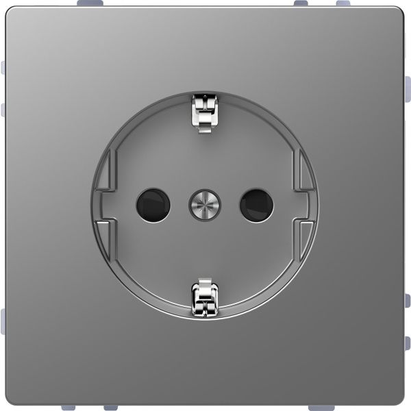 Schneider Electric MTN2300-6036 Seinäpistorasia 1-osainen, maadoitettu Hopea