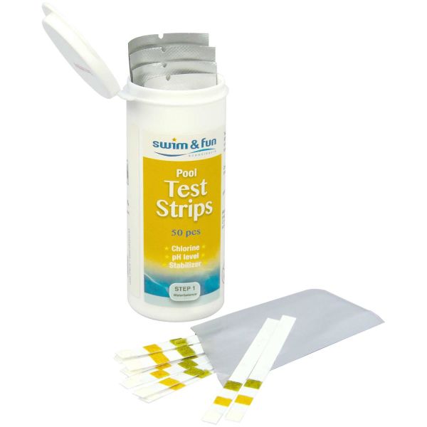 Swim & Fun Pool Test Strips Testiliuskat pH/kloori, 50 kpl:n pakkaus