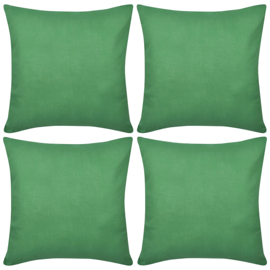 vidaXL Vihreä Tyynynpäällinen Puuvilla 4kpl 40 x 40 cm