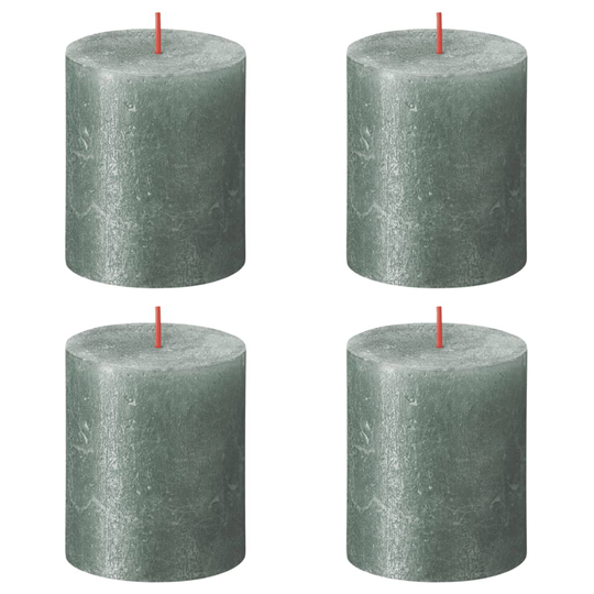 Bolsius Pilarikynttilät Shimmer 4 kpl rustiikkinen 80x68 mm sininen