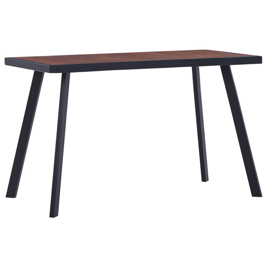 vidaXL Ruokapöytä tumma puu ja musta 120x60x75 cm MDF