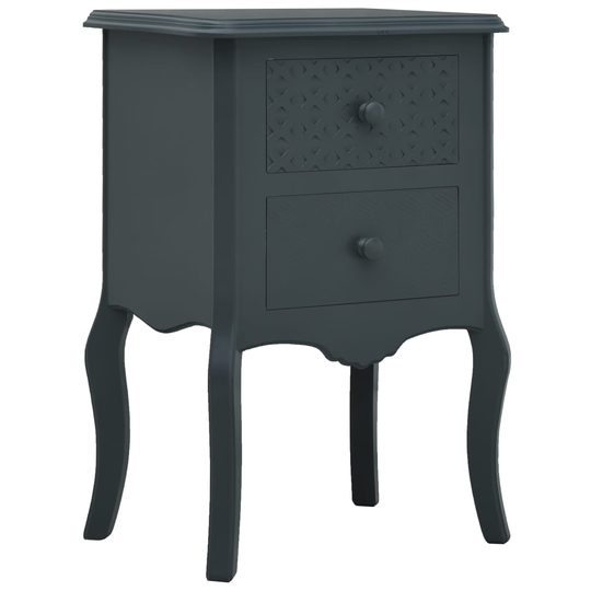 vidaXL Yöpöytä harmaa 43x32x65 cm MDF