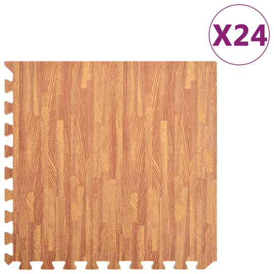 vidaXL Lattiamatot 24 kpl 8,64 ㎡ EVA-vaahto puukuviot