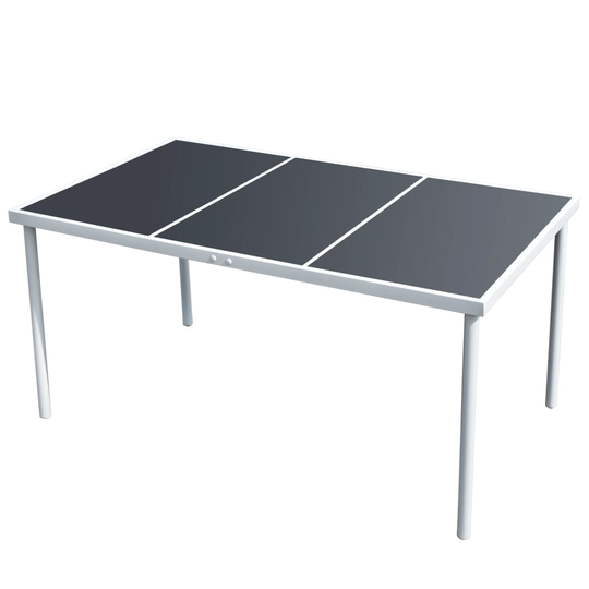 vidaXL Puutarhapöytä 150x90x74 cm musta teräs