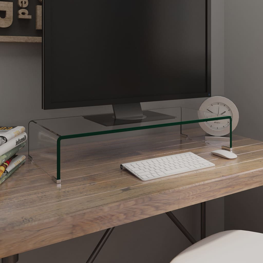 vidaXL TV-taso/Näyttöteline Kirkas lasi 70x30x13 cm