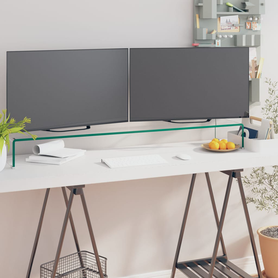 vidaXL TV-taso/Näyttöteline Kirkas Lasi 120x30x13 cm