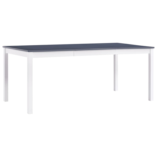 vidaXL Ruokapöytä valkoinen ja harmaa 180x90x73 cm mänty