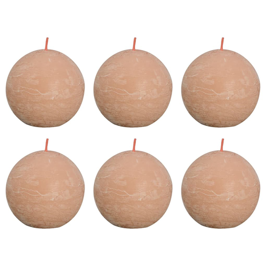 Bolsius Pallokynttilät Shine 6 kpl rustiikkinen 76x190 mm sumupinkki