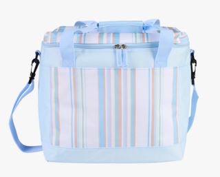 Riviera stripe kylmälaukku vaaleansininen