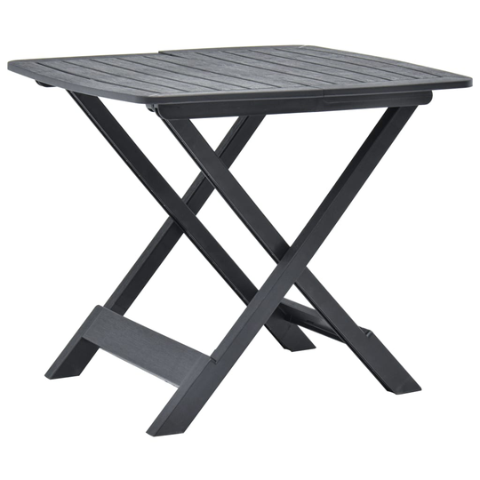 vidaXL Kokoontaittuva puutarhapöytä antrasiitti 79x72x70 cm muovi