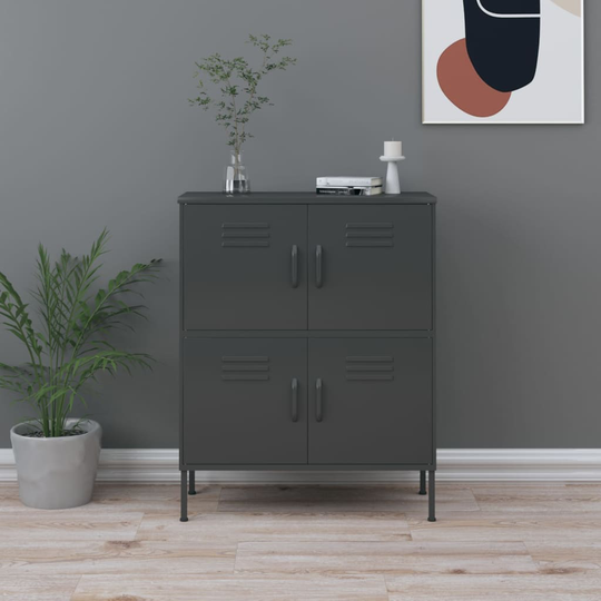 vidaXL Varastokaappi antrasiitti 80x35x101,5 cm teräs