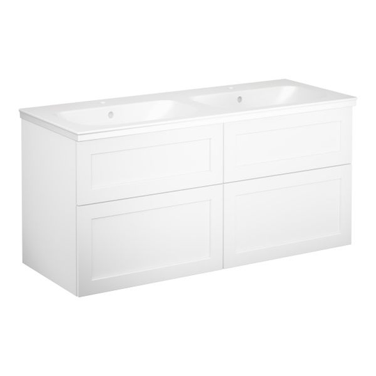 Gustavsberg Artic Pesukaappipakkaus kehyksellinen luukku, valkoinen, 120 cm, kaksinkertainen pesuallas