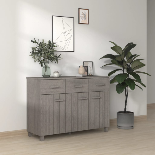 vidaXL Senkki vaaleanharmaa 113x40x80 cm täysi mänty