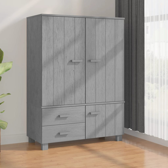 vidaXL Vaatekaappi tummanharmaa 99x45x137 cm täysi mänty