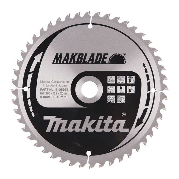 Makita B-08953 Sahanterä 190x20mm, 48T