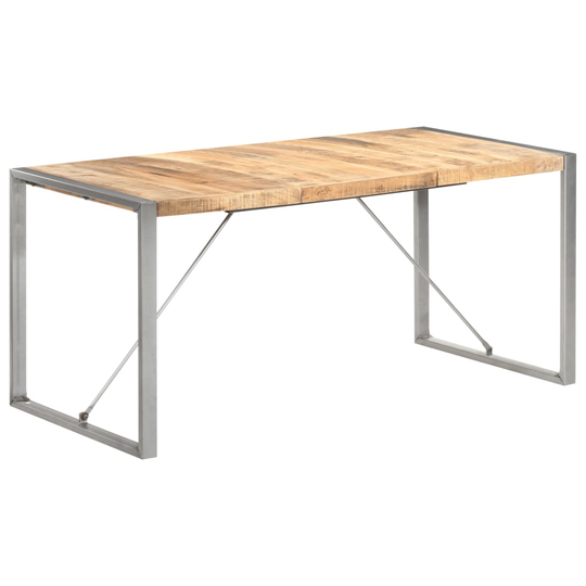 vidaXL Ruokapöytä 160x80x75 cm täysi karkea mangopuu