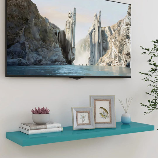 vidaXL Kelluva seinähylly sininen 90x23,5x3,8 cm MDF