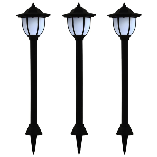 vidaXL Ulkoaurinkokennovalaisimet 3 kpl LED musta