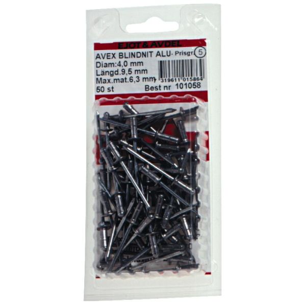 Ejot 101038 Vetoniitit AVEX, alumiini/teräs 3,2 x 11 mm, STD, 50 kpl/pakkaus