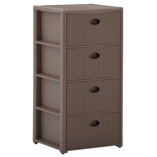 vidaXL 4 laatikon lipasto harmaanruskea 40x40x80 cm