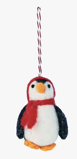 Pinguin joulukuusenkoriste moniväri/punainen