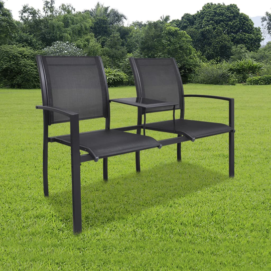 vidaXL Paripenkki 131 cm teräs ja tekstilene musta