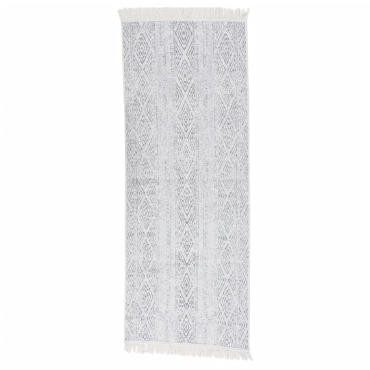 vidaXL Matto vaaleanharmaa 100x300 cm puuvilla