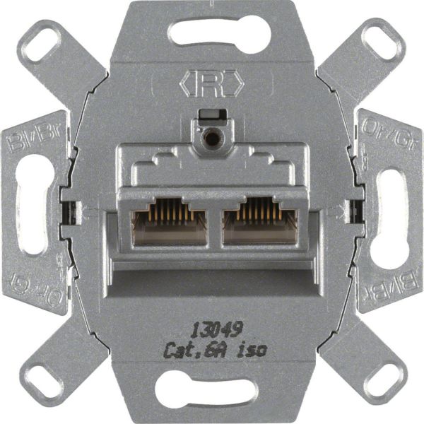 Hager 4587 Datapistoke 2xRJ45, cat6, suojattu