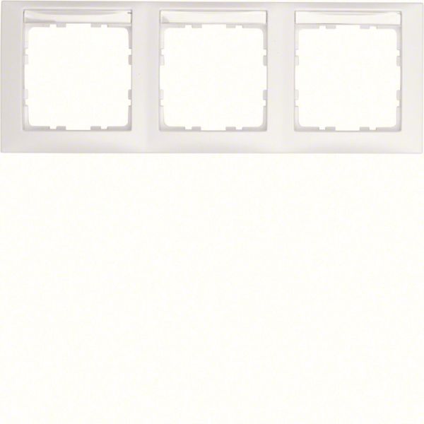 Hager 10239919 Yhdistelmäkehys etikettikentällä, valkoinen 3-paikkainen, S.1