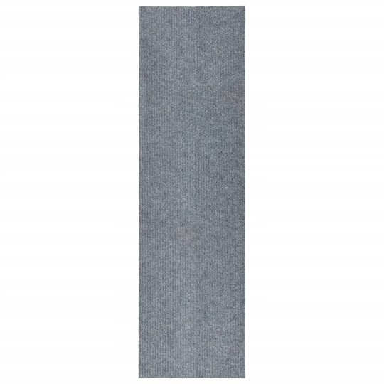 vidaXL Käytävän kuramatto 100x400 cm sininen ja harmaa