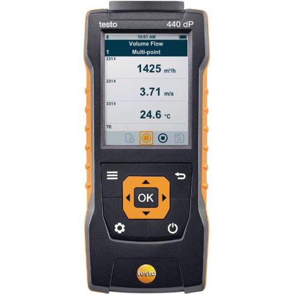 Testo 440 dP Monitoimimittari ilmanvaihdon ja sisäilmaston mittauksiin