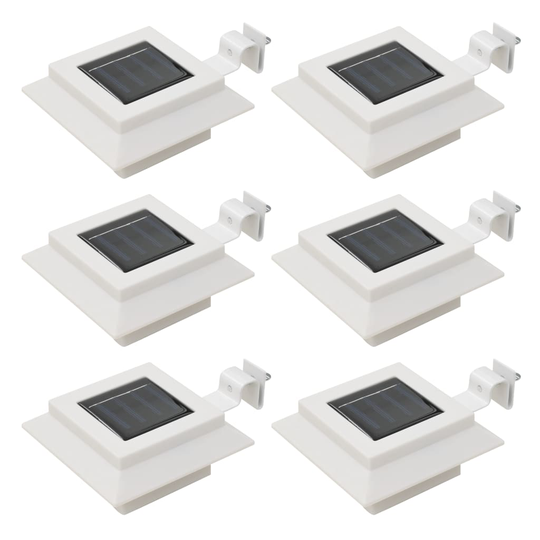vidaXL Ulkoaurinkokennovalaisin 6 kpl LED neliö 12cm valkoinen