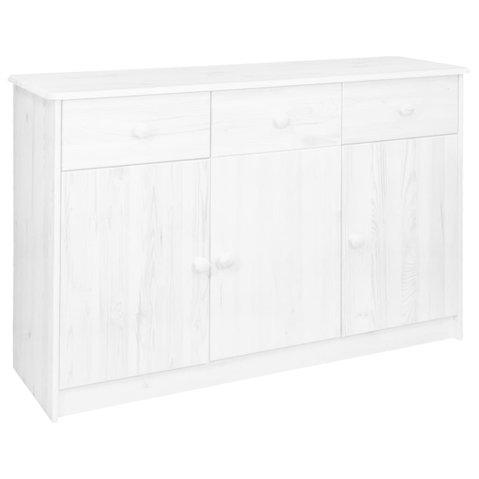 vidaXL Senkki 3 laatikkoa valkoinen 113x35x73 cm täysi mänty