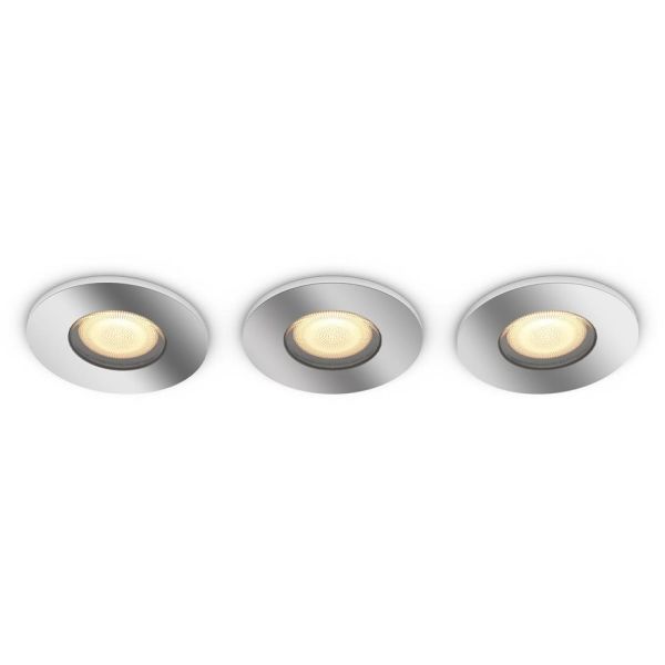 Philips Hue White Ambiance Adore Downlight-valaisin himmentimellä, kromattu, 3 kpl/pakkaus