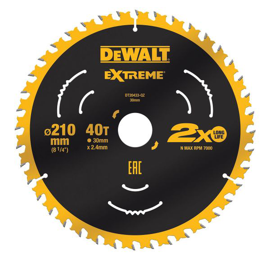 Dewalt DT20433-QZ Sahanterä 210 x 30 mm, 40T